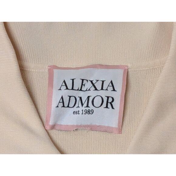 Alexia Armor Brianna Biege Women's V Neck Polo L Pointed Collar Short Slv Trim - Picture 11 of 14